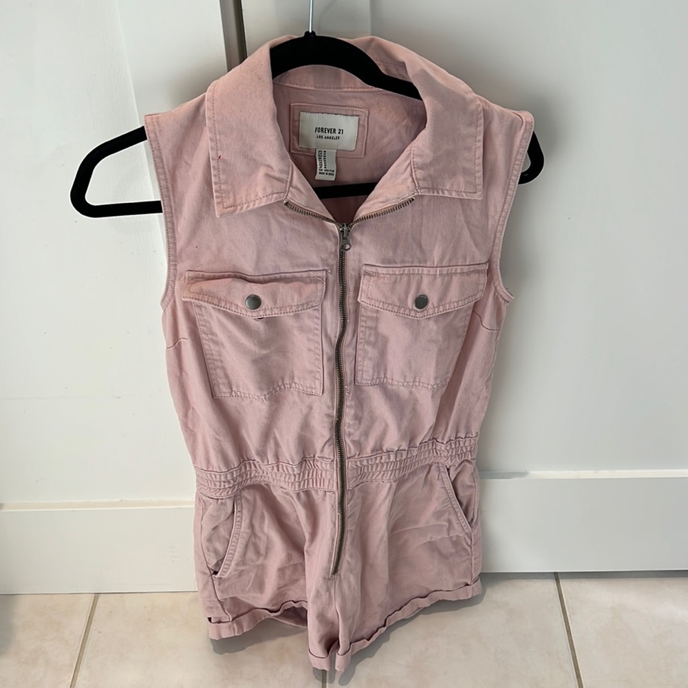 Light pink shorts romper
